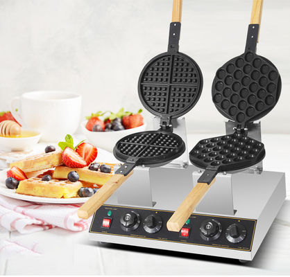 Acero inoxidable pastel comercial máquina de waffle belga para y fácil operación