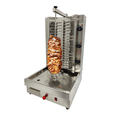 220V Gas 3-quemador eléctrico automático rotativo Pollo Kebab Doner Shawarma máquina de hacer