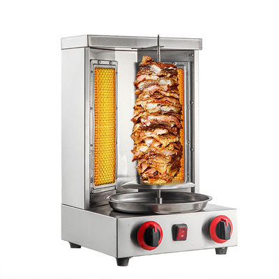2 quemadores de gas comercial utilizado rotativo Mini Shawarma Doner Kebab Grill Machine para GLP / GNL