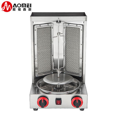 2 quemadores de gas comercial utilizado rotativo Mini Shawarma Doner Kebab Grill Machine para GLP / GNL