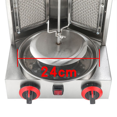 2 quemadores de gas comercial utilizado rotativo Mini Shawarma Doner Kebab Grill Machine para GLP / GNL