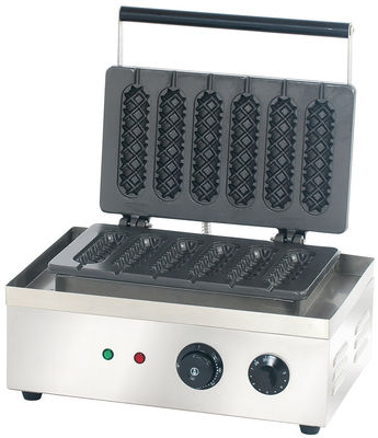 Máquinas de bocadillos de acero inoxidable para la fabricación de gofres de maíz 220V estilo comercial de seis partes