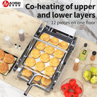 22KG Capacidad de 2 capas Hamburguesa máquina tostadora con placas de calefacción tamaño 440 * 320mm