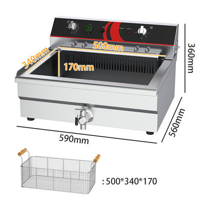 TEF-201 20l de acero inoxidable de escritorio eléctrico freidora profunda tanque único para restaurante