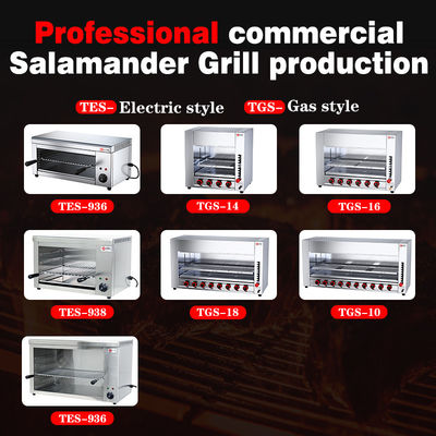 Proyectos de equipo de cocina Broiler de carne de gas Infrarrojos Salamandra Grill con 6 quemadores