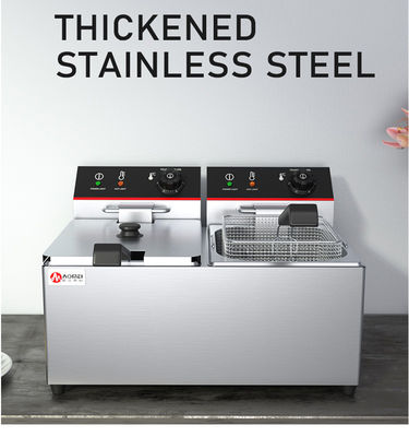 670*435*350mm Fritecas eléctricas para comedores Contenedores dobles 11L*2