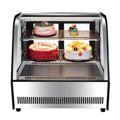 Vitrina de refrigeración de pasteles de acero inoxidable con pantalla de vidrio y rango de temperatura de 2-8