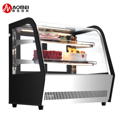 Vitrina de refrigeración de pasteles de acero inoxidable con pantalla de vidrio y rango de temperatura de 2-8