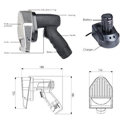 Ingeniería Material de cuerpo de plástico inalámbrico eléctrico Shawarma cuchillo cortador de kebab