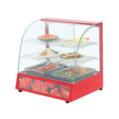 220-240 Volts Display de calentador de alimentos Vitrina con dimensiones 660x475x620