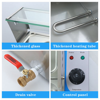 270*330*100mm Pan tamaño 220V cubierta de vidrio Bain Marie con 3/4/5/6 placas profesional