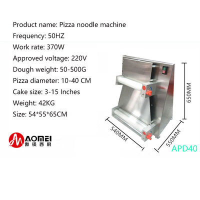 20 PCS/MIN APD40 eléctrica de acero inoxidable Pizza Presión de masa para el laminado de masa