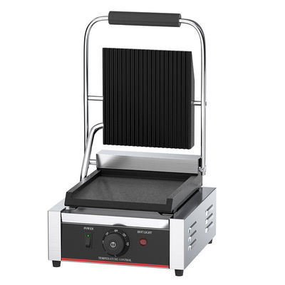 Grill de contacto Panini de mesa de plata blanca eléctrica para sándwiches perfectamente asados