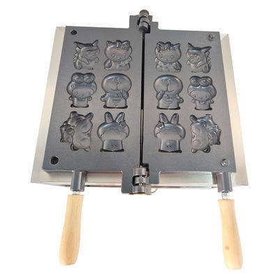 Fabricante comercial de gofres máquina de bocadillos eléctrica de forma de dibujo animado con rango de temperatura 0-300'C