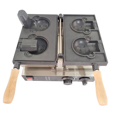 Fabricante comercial de gofres máquina de bocadillos eléctrica de forma de dibujo animado con rango de temperatura 0-300'C