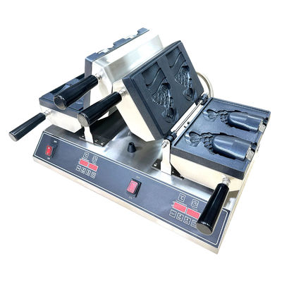 Máquina de helados de doble waffle con boca abierta en forma de pescado y temporizador 0-10 minutos
