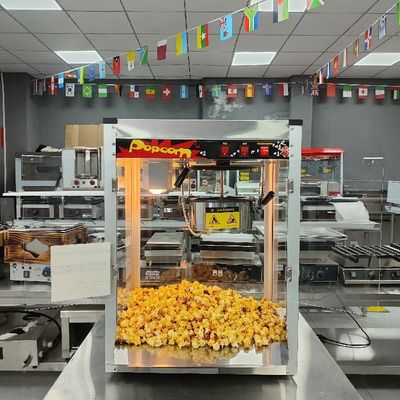 NO Máquina de palomitas de maíz de acero inoxidable controlada por aplicación para palomitas de maíz eléctricas comerciales