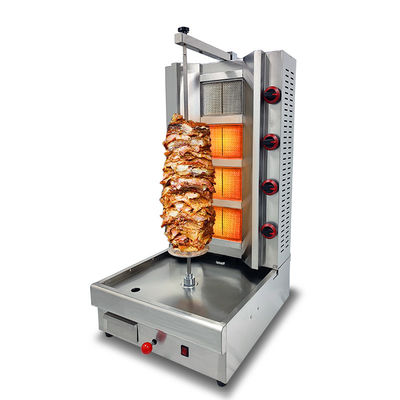 Sostenible PG-04 Comercial 4 Quemador Doner Kebab máquina de gas máquina de Shawarma para restaurante