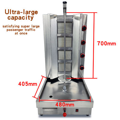 Sostenible PG-04 Comercial 4 Quemador Doner Kebab máquina de gas máquina de Shawarma para restaurante