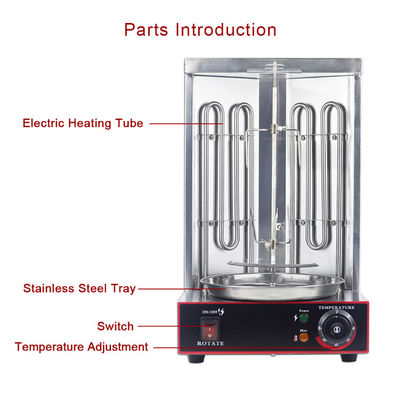 2 quemadores de pollo eléctrico rotisserie vertical para la producción automática de carne