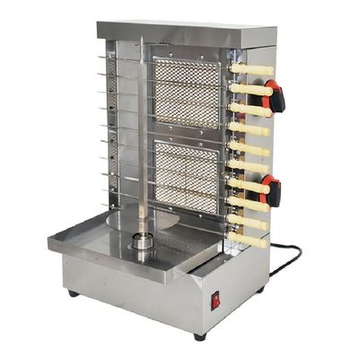 Máquina de Shawarma de gas 2 quemador Doner de pollo Kebab barbacoa Parrilla Parrilla para el exterior
