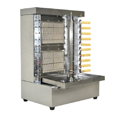 Máquina de Shawarma de gas 2 quemador Doner de pollo Kebab barbacoa Parrilla Parrilla para el exterior