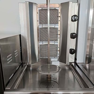 220V Grill automático completo de Shawarma Doner Kebab máquina con 2/3/4/5/6 quemadores de gas