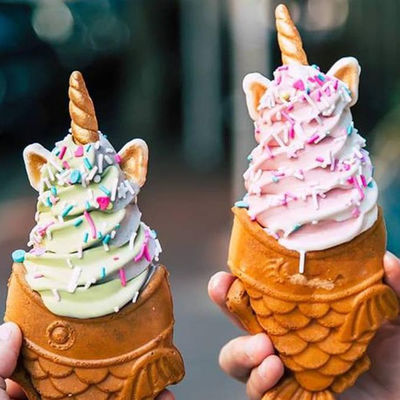 Plata 350x500x200 Máquina de Taiyaki personalizada más popular Máquina de Waffle de pescado de boca abierta