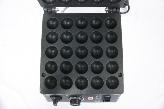 Fabricante de gofres eléctricos comerciales de forma de bola de 25 agujeros con un rango de temperatura de 50-300