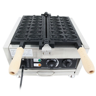 14PCS Japonés en forma de pescado Taiyaki fabricante eléctrico Mini Waffle Cone horno para 220V