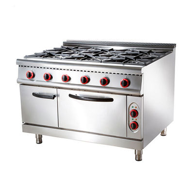 Cocina comercial Modelo tradicional privado de gas de 4 quemadores con horno de gas