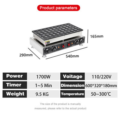 Productividad alta 50 agujeros eléctricos Mini Pancake Waffle Maker para la máquina comercial de alimentos