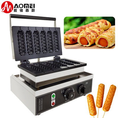 6 en 1 Comercial Electric Stick Waflera Panadero utensilios de cocina Snack Perrito caliente Waffle Machine 7.5 KG