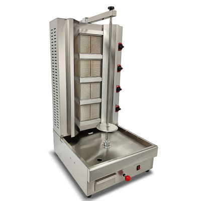 Grado automático automático 4 quemador de gas de pollo máquina de Shawarma Su solución de Shawarma