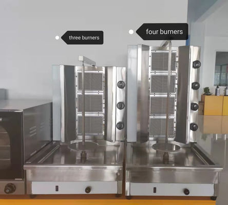 25 KG Gas 4 quemadores Grill eléctrico máquina de kebab / máquina de donador / máquina de shawarma GB-950