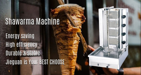 25 KG Gas 4 quemadores Grill eléctrico máquina de kebab / máquina de donador / máquina de shawarma GB-950