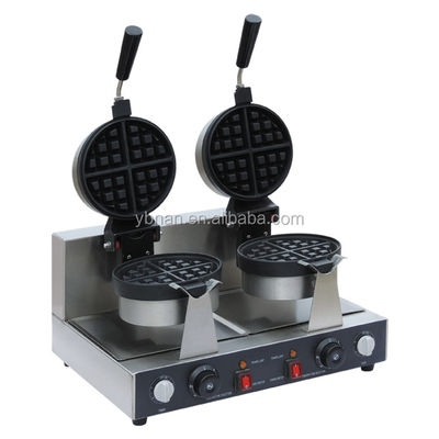 Máquina de hacer waffles de doble placa de Bélgica Waffle Baker para waffles y función de temporizador