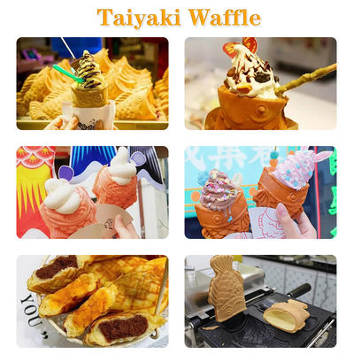 1400W Taiyaki Waffle Maker Máquina eléctrica para hacer helados en forma de pescado