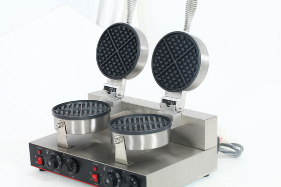 Fabricante de gofres eléctricos comerciales de doble cabeza con revestimiento antiadherente y peso de 11 kg