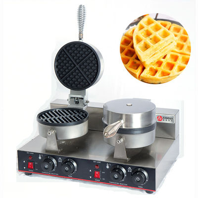 Máquina para hacer gofres con temperatura controlada de doble cabeza Fabricantes de gofres de acero inoxidable