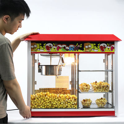 Máquina eléctrica para hacer palomitas de maíz 860*420*740mm Gran capacidad Comercial con calentador de alimentos