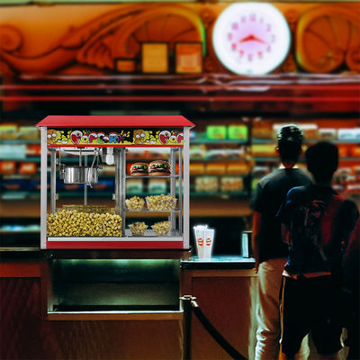 Máquina eléctrica para hacer palomitas de maíz 860*420*740mm Gran capacidad Comercial con calentador de alimentos
