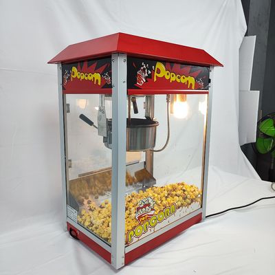 1400 Máquina eléctrica de bocadillos máquina de hacer palomitas de maíz sin pegamento con vidrio transparente