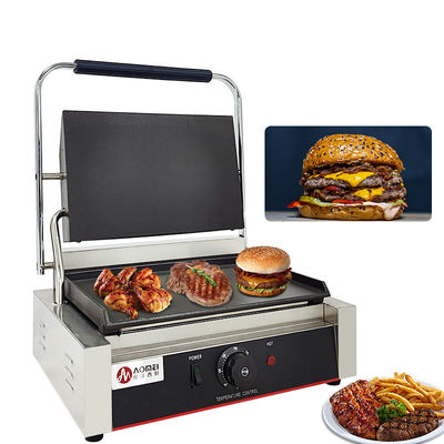 Función sin humo Todo de acero inoxidable Grill de contacto Panini eléctrico para comercial