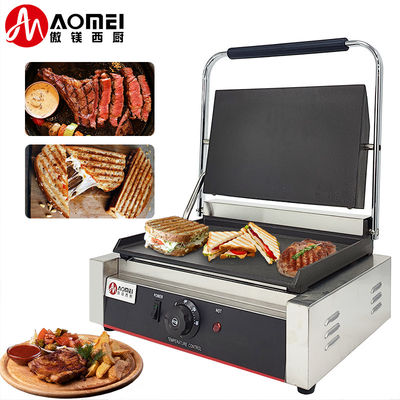Función sin humo Todo de acero inoxidable Grill de contacto Panini eléctrico para comercial
