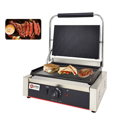 Placas de parrilla antiadherente Panini eléctrica máquina de parrilla de sándwich de acero inoxidable 220v