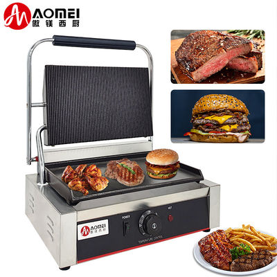 Placas de parrilla antiadherente Panini eléctrica máquina de parrilla de sándwich de acero inoxidable 220v
