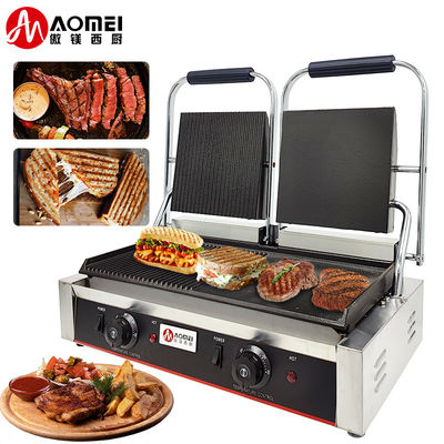 Grill eléctrico de acero inoxidable con fuente de alimentación eléctrica