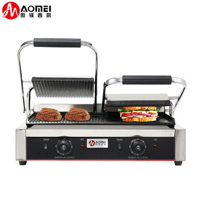 Grill eléctrico tostadora de acero inoxidable Grill de contacto Panini Grill de prensa comercial
