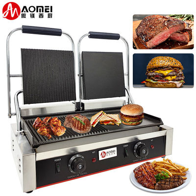 Grill eléctrico tostadora de acero inoxidable Grill de contacto Panini Grill de prensa comercial